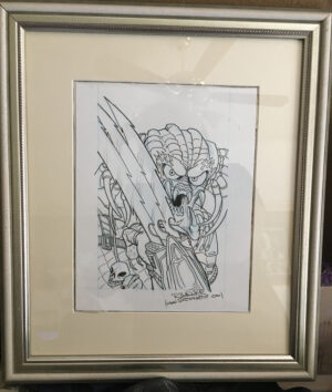 Predator Print Original Line-art Framed